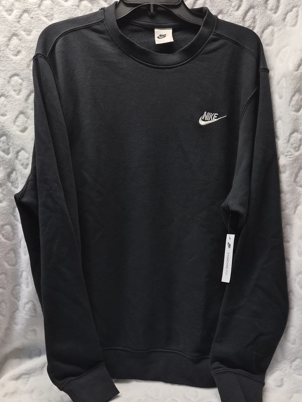 Nike Black Crewneck Sweatshirt with White Swoosh Logo